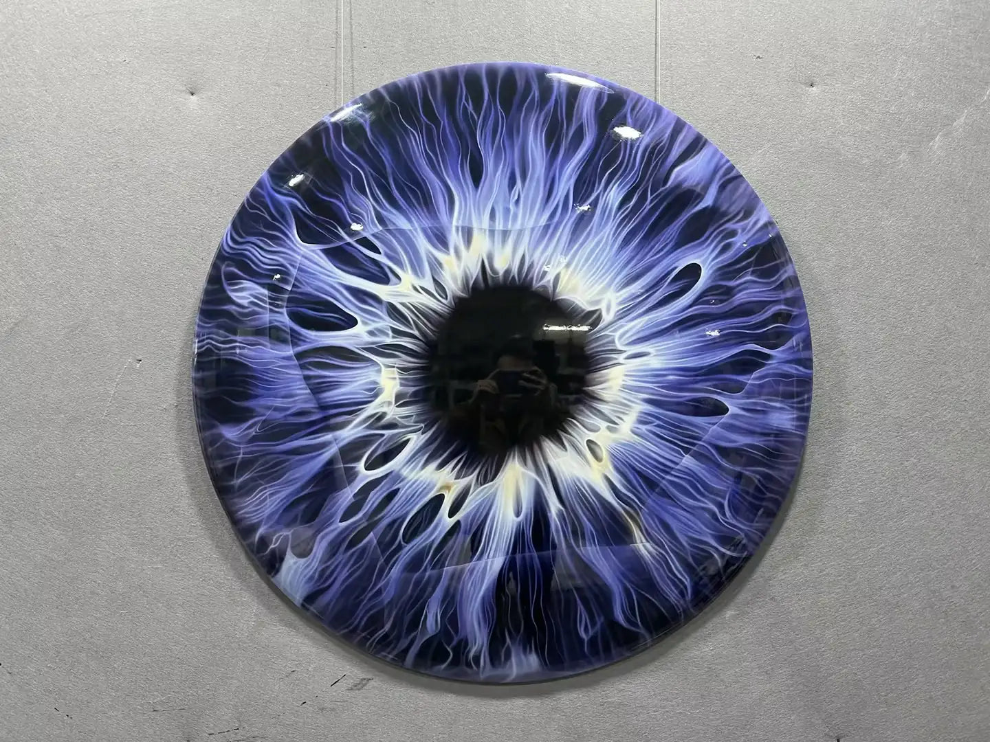 Sculpted Wood Carving Hand Painted Wall Art Round Design | Art Smiley Decor UAE