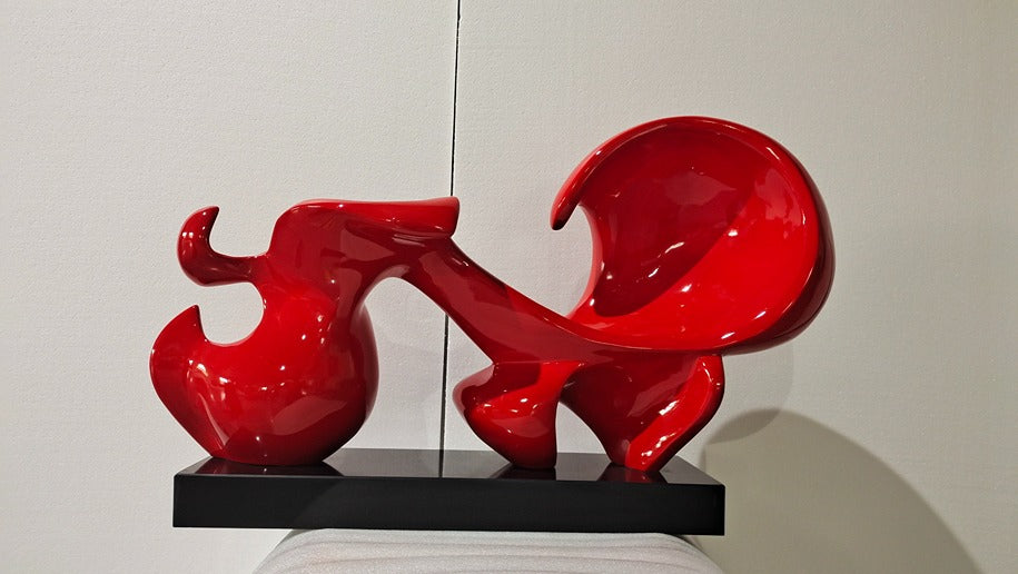 Red Dynamic Resin Sculpture