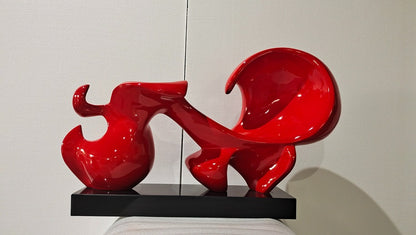 Red Dynamic Resin Sculpture