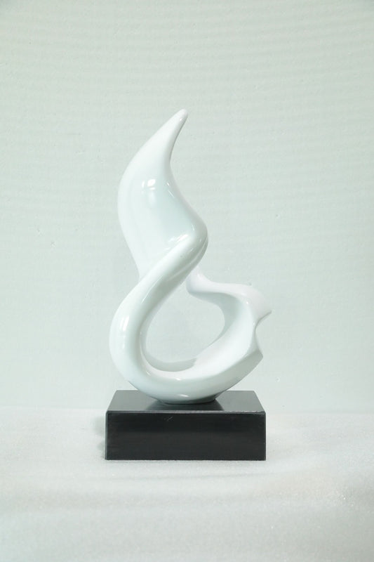 White Flow Resin Sculpture