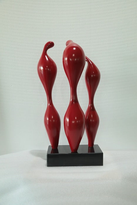 Red Trio Resin Sculpture artistic sculpture by Artsmiley