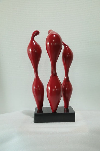 Red Trio Resin Sculpture artistic sculpture by Artsmiley