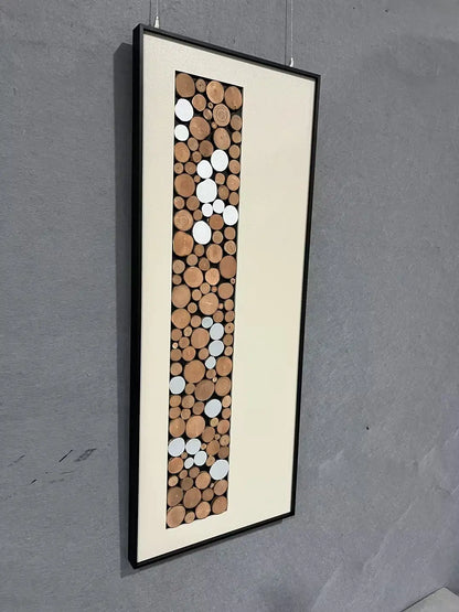Raw Natural Wood Slice Wall Art Vertical Design | Art Smiley Decor UAE