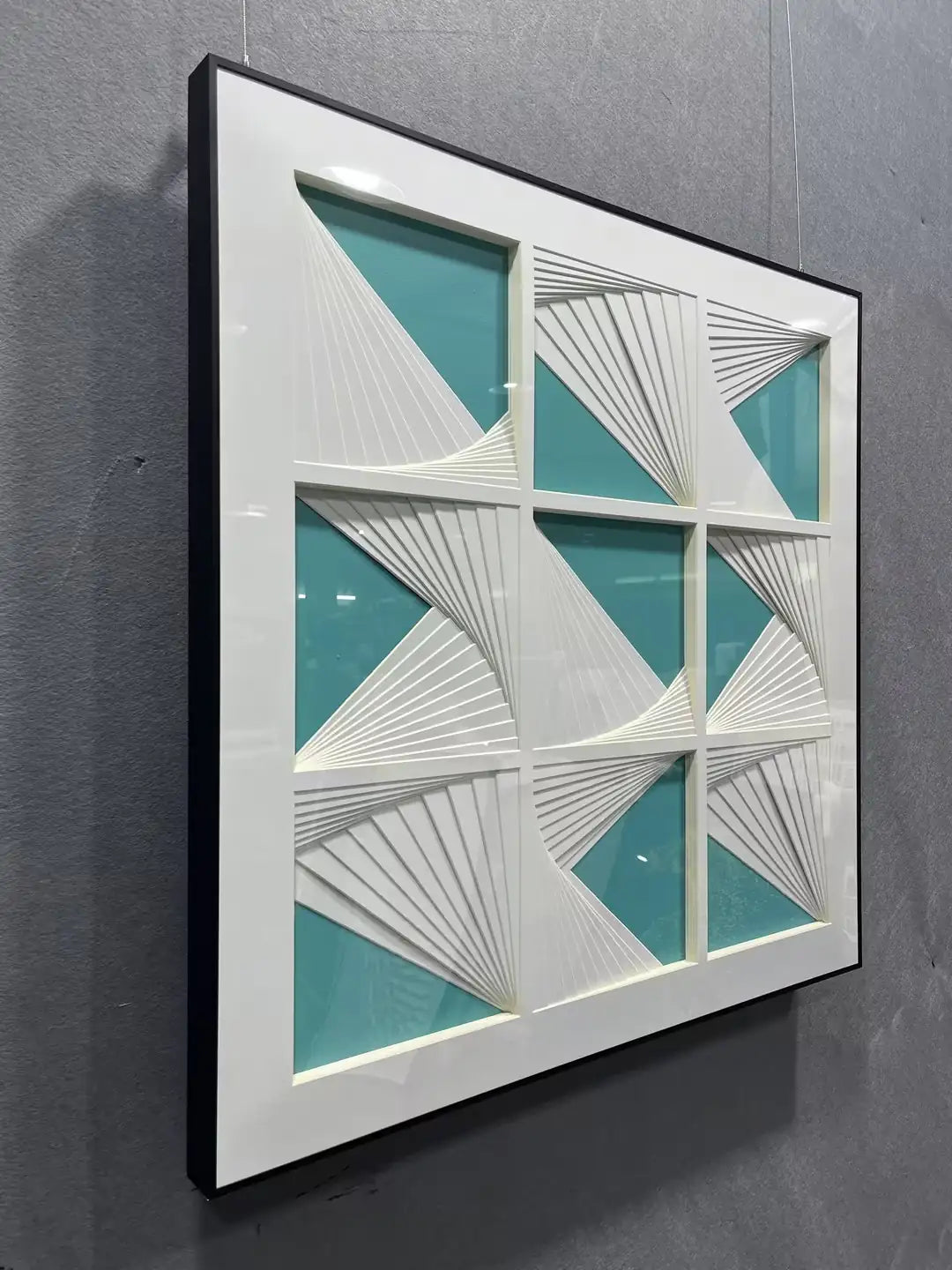 Dimensional Paper Art Contemporary Wall Decor Square Design | Art Smiley Decor UAE