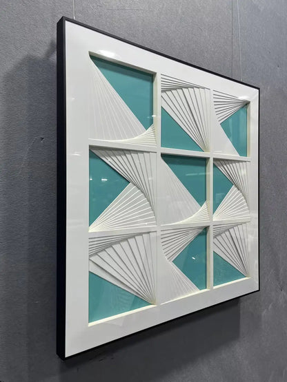 Dimensional Paper Art Contemporary Wall Decor Square Design | Art Smiley Decor UAE