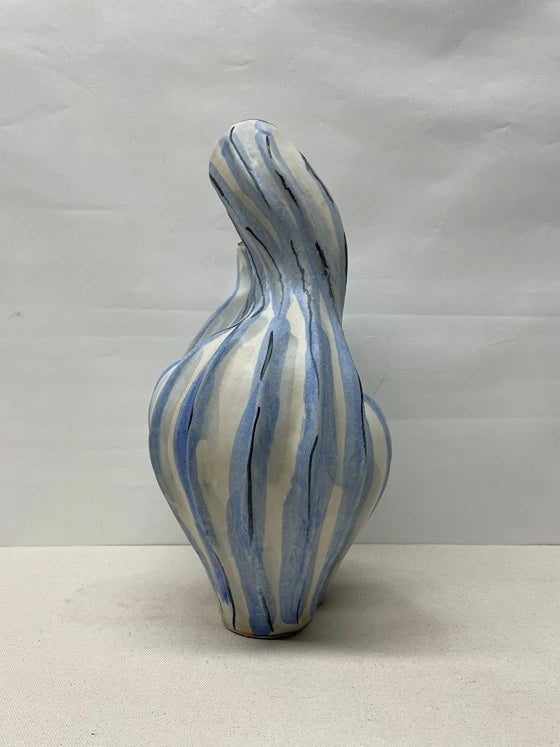 Wavy Stripe Ceramic Vase