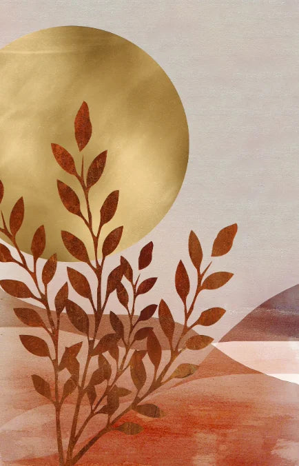 Yellow Circle Tree Abstract