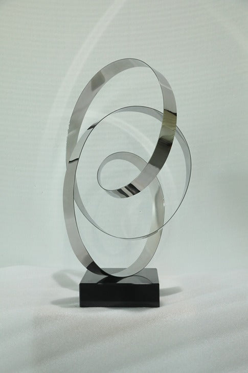 Double Orbit Metal Sculpture artistic sculpture by Artsmiley