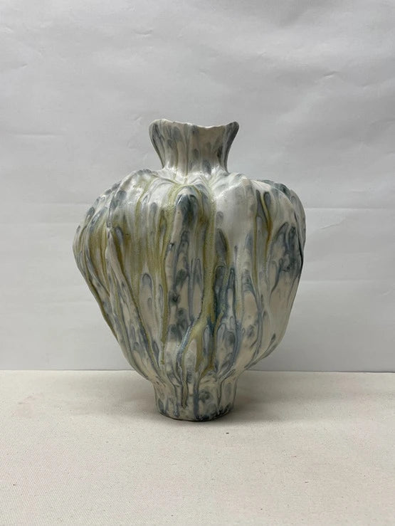 Grey Flame Ceramic Vase