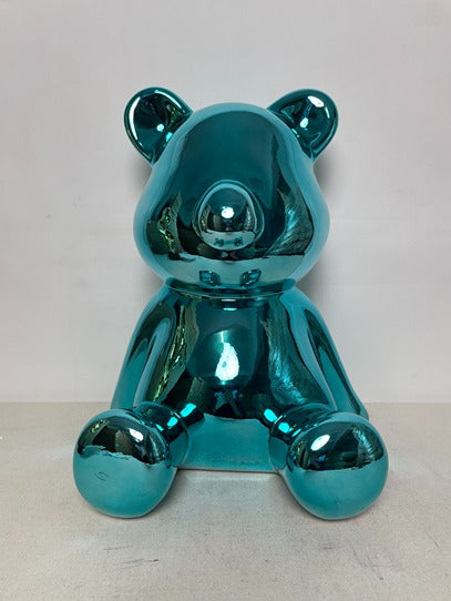 Teddy Bear Teal Resin Sculpture artistic sculpture by Artsmiley