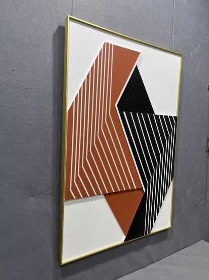 Carved Wood Carving Hand Painted Wall Art Vertical Design | Art Smiley Decor UAE-Orange
