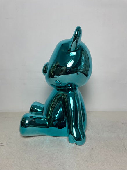 Teddy Bear Teal Resin Sculpture artistic sculpture by Artsmiley