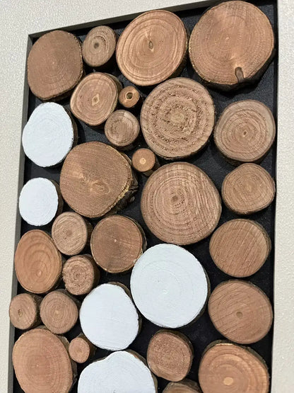 Raw Natural Wood Slice Wall Art Vertical Design | Art Smiley Decor UAE
