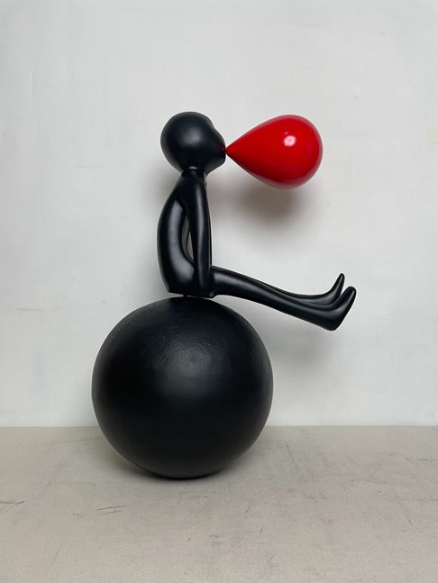 Red Ball Figure Resin Sculpture artistic sculpture by Artsmiley
