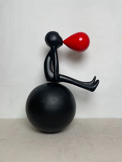 Red Ball Figure Resin Sculpture artistic sculpture by Artsmiley
