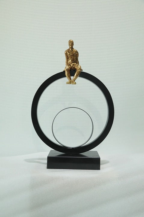 Golden Ring Figure Resin Sculpture artistic sculpture by Artsmiley