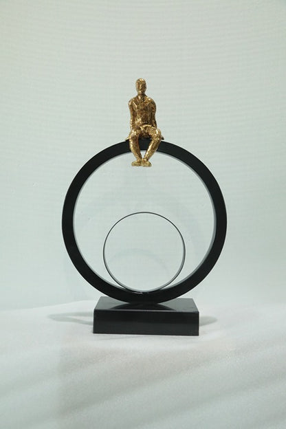 Golden Ring Figure Resin Sculpture artistic sculpture by Artsmiley