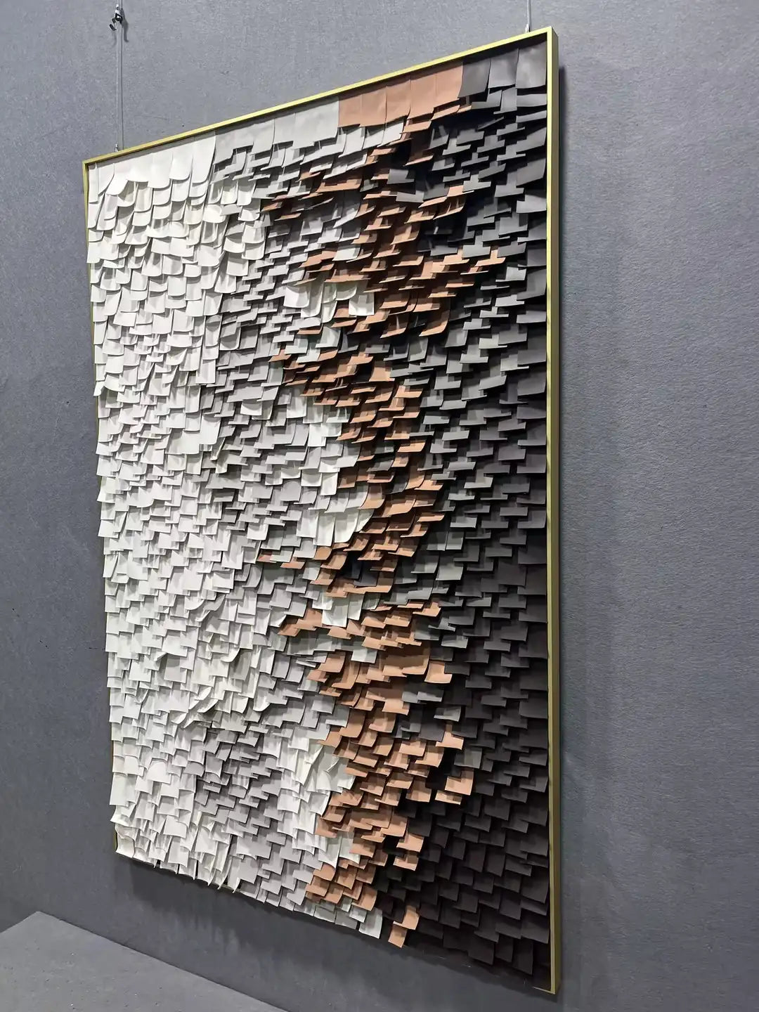 Embossed Leather Texture Abstract Wall Decor Vertical Design | Art Smiley Decor UAE