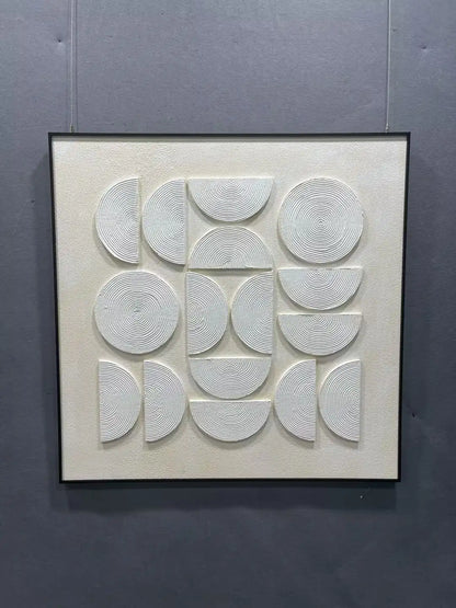 Grain Wood Carving Hand Painted Wall Art Square Design | Art Smiley Decor UAE