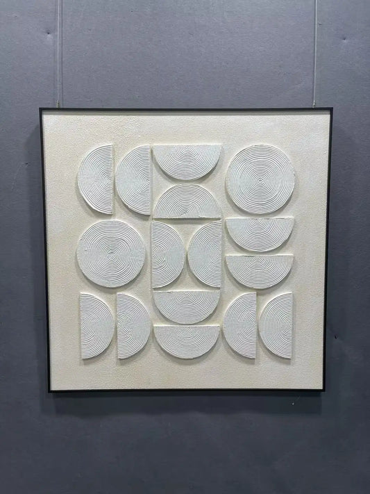 Grain Wood Carving Hand Painted Wall Art Square Design | Art Smiley Decor UAE