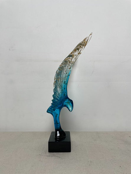 Angel Wings Blue Resin Sculpture artistic sculpture by Artsmiley