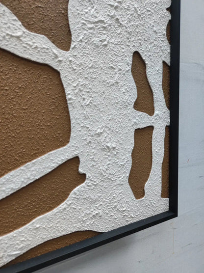 Birch Wood Carving Hand Painted Wall Art Vertical Design | Art Smiley Decor UAE