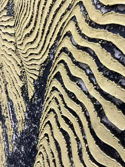 Layered Hand Painted Abstract Wall Art Vertical Design | Art Smiley Decor UAE