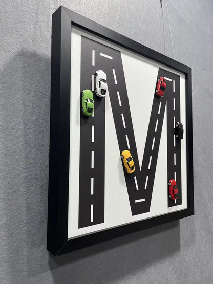 Toy Car Shadow Box Wall Decor Square Design | Art Smiley Decor UAE