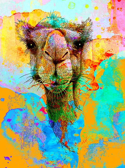 Gilded Strider Camel wall art