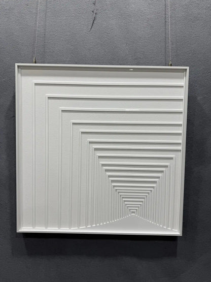 Rustic Wood Carving Hand Painted Wall Art Square Design | Art Smiley Decor UAE