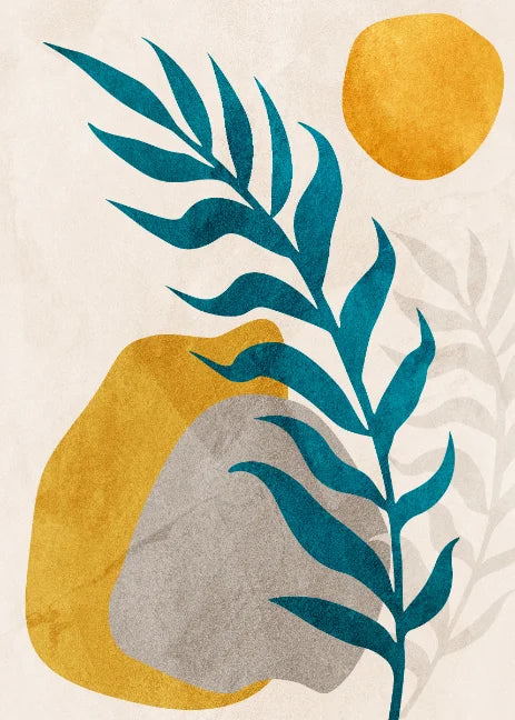 Botanical Earth Tone Leaves Abstract