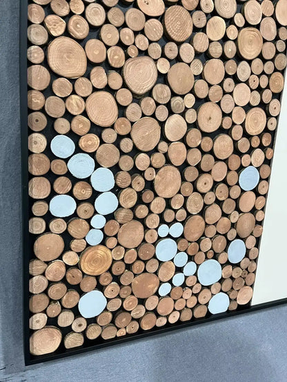 Raw Natural Wood Slice Wall Art Vertical Design | Art Smiley Decor UAE