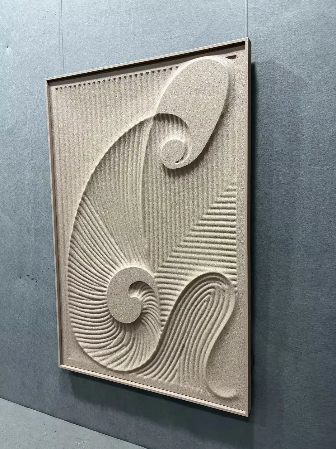 Dark Wood Carving Hand Painted Wall Art Vertical Design | Art Smiley Decor UAE