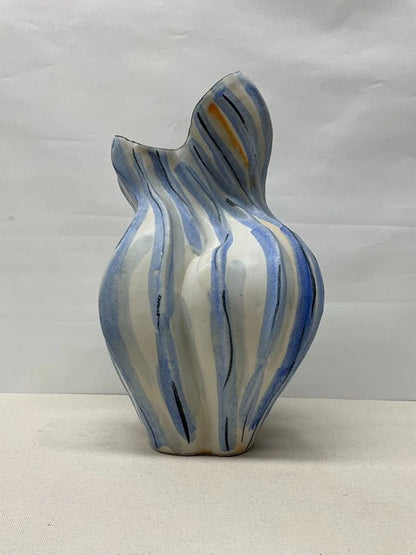 Wavy Stripe Ceramic Vase