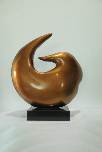 Teal Orbit Resin Sculpture artistic sculpture by Artsmiley