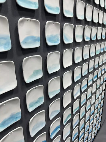 Ceramic Hand Painted Wall Art Vertical Design | Art Smiley Decor UAE