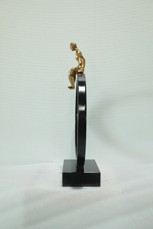 Golden Ring Figure Resin Sculpture artistic sculpture by Artsmiley