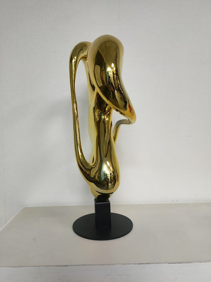 Gold Loop Resin Metal Sculpture