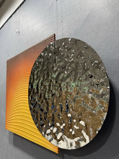 Lacquered Wood Carving Hand Painted Wall Art Landscape Design | Art Smiley Decor UAE