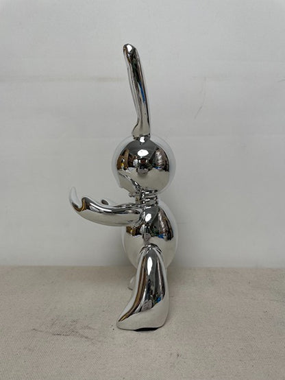 Balloon Rabbit Silver Resin Sculpture artistic sculpture by Artsmiley