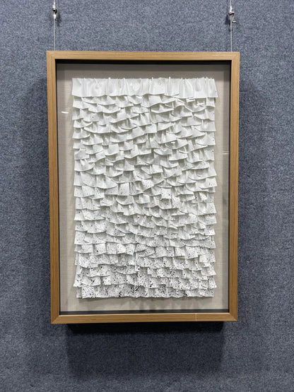 Buff Leather Texture Abstract Wall Decor Vertical Design | Art Smiley Decor UAE