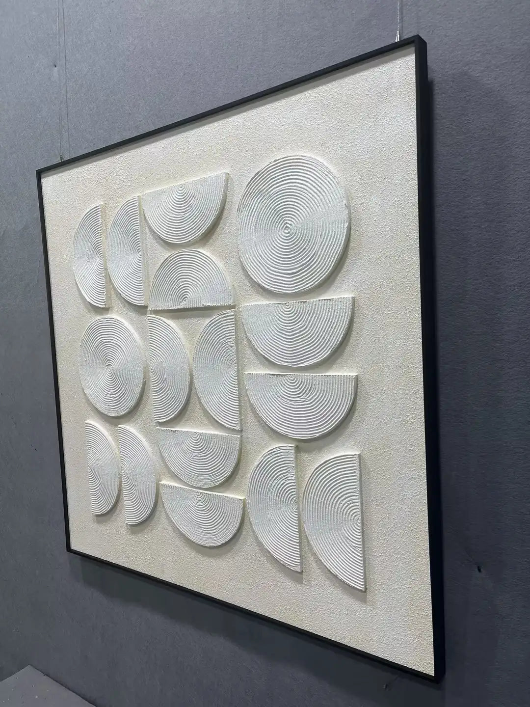 Grain Wood Carving Hand Painted Wall Art Square Design | Art Smiley Decor UAE