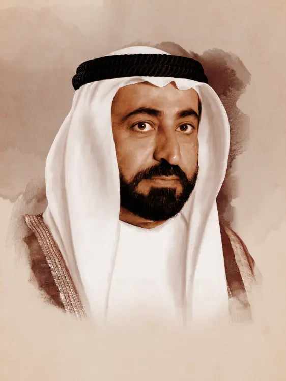 Sheikh Dr. Sultan Bin Muhammad Al Qasimi Grunge Portrait