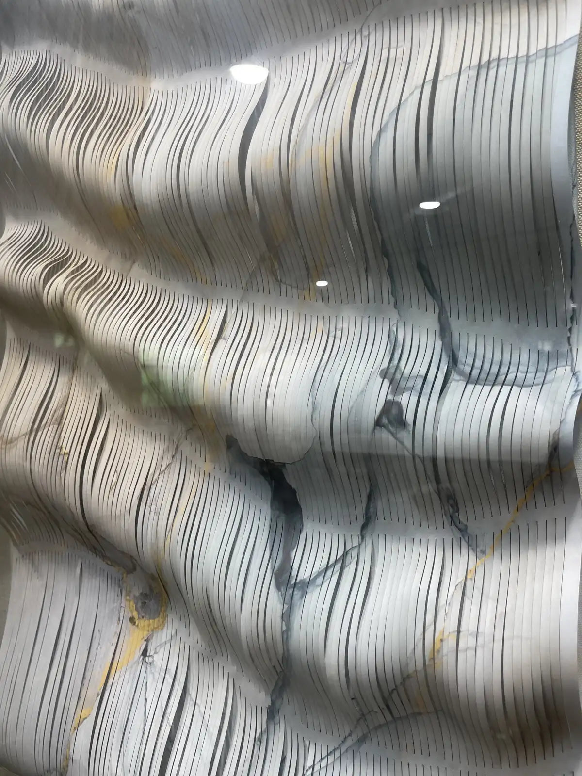 Pleated Paper Art Contemporary Wall Decor Vertical Design | Art Smiley Decor UAE