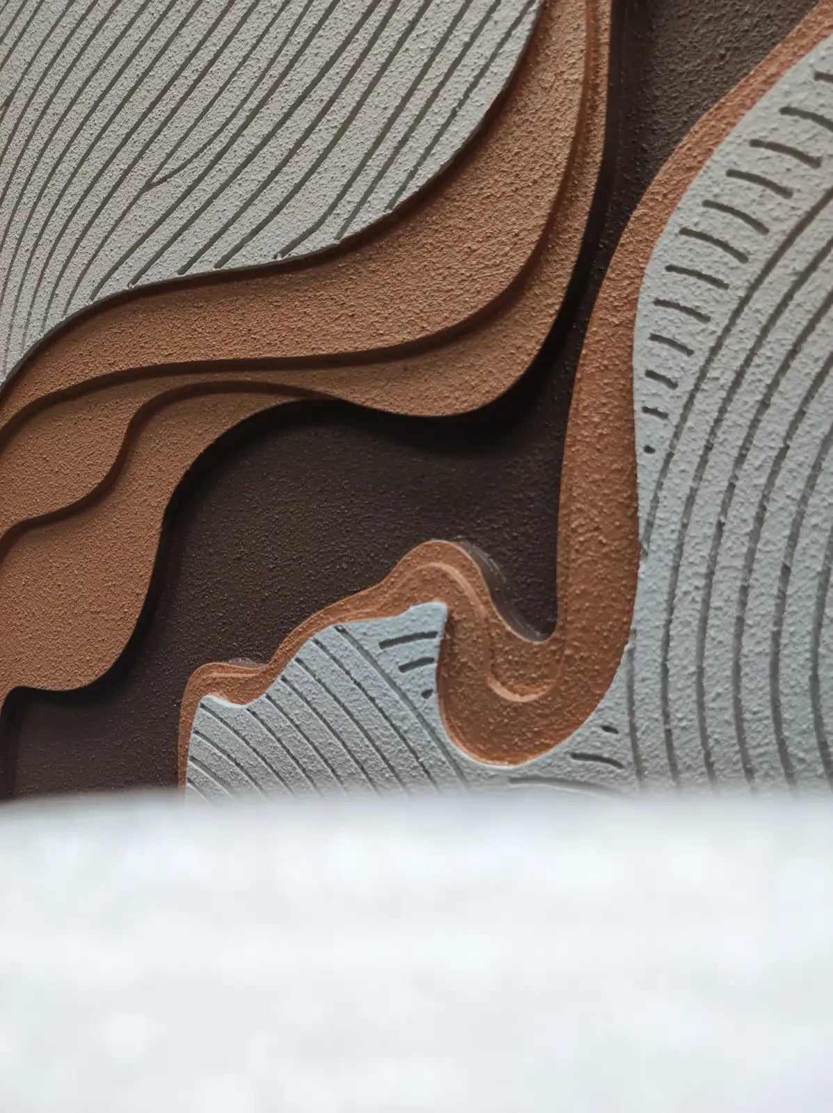 Wabi Wood Carving Hand Painted Wall Art Vertical Design | Art Smiley Decor UAE