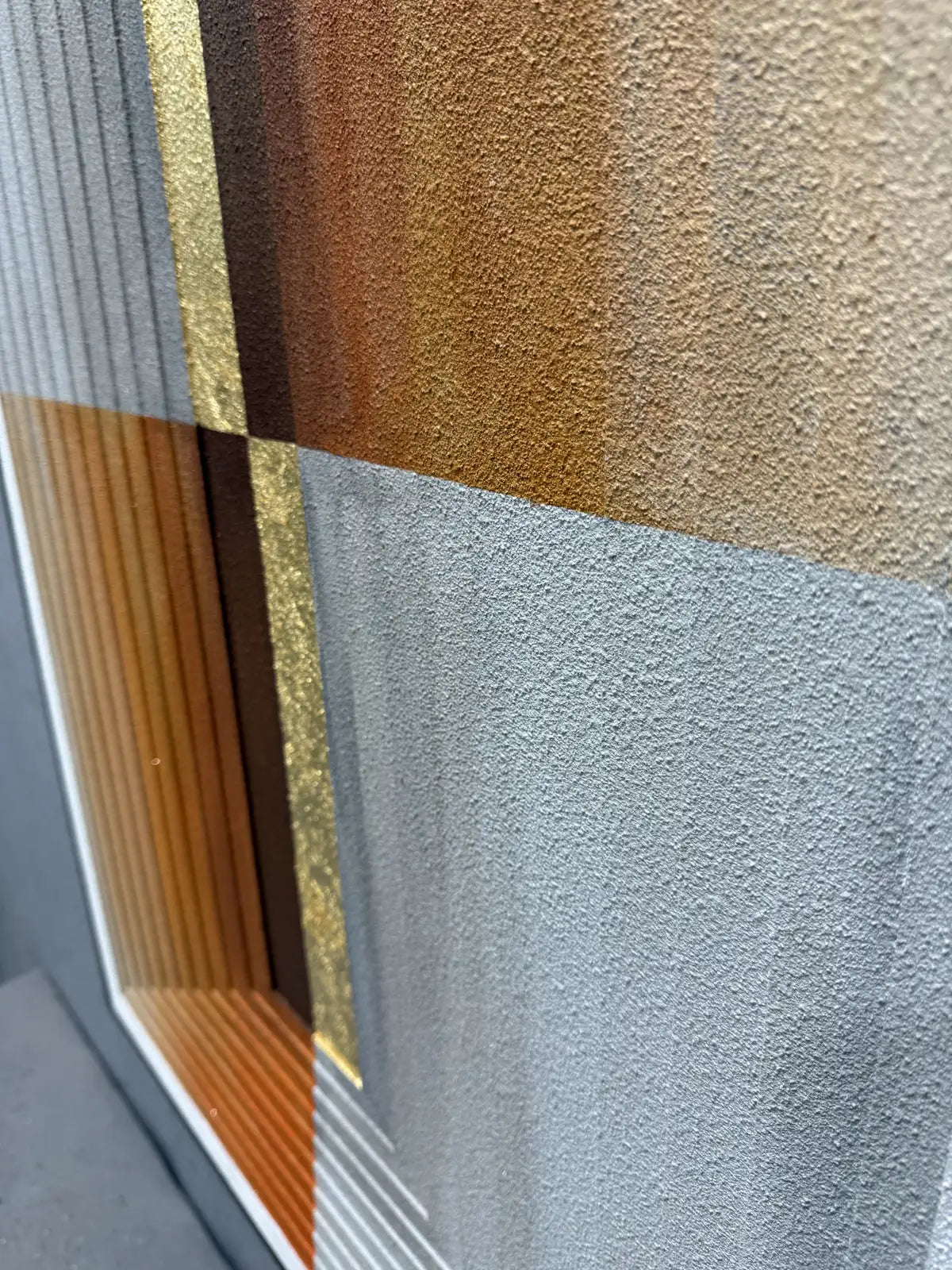 Metallic Gold Foil Abstract Wall Art Vertical Design | Art Smiley Decor UAE