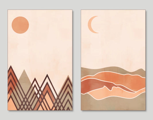 Minimalist Mountain Moon Design