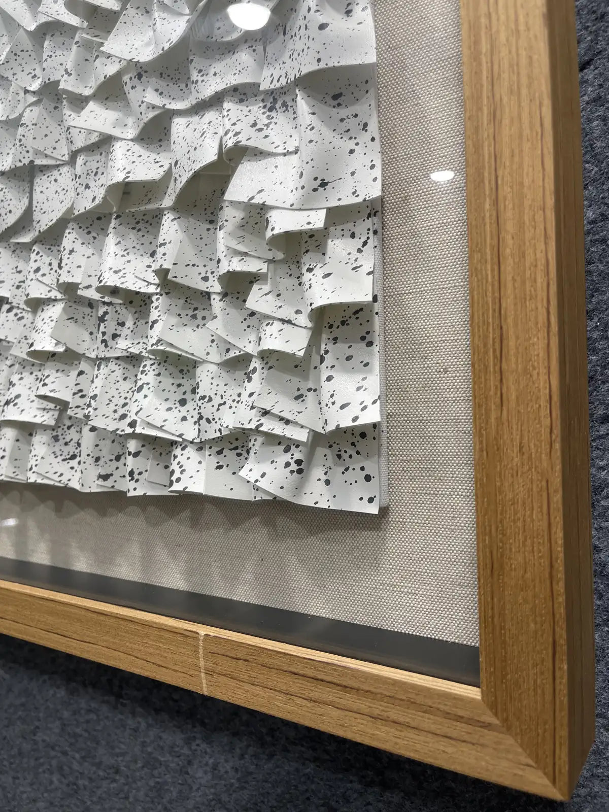 Buff Leather Texture Abstract Wall Decor Vertical Design | Art Smiley Decor UAE
