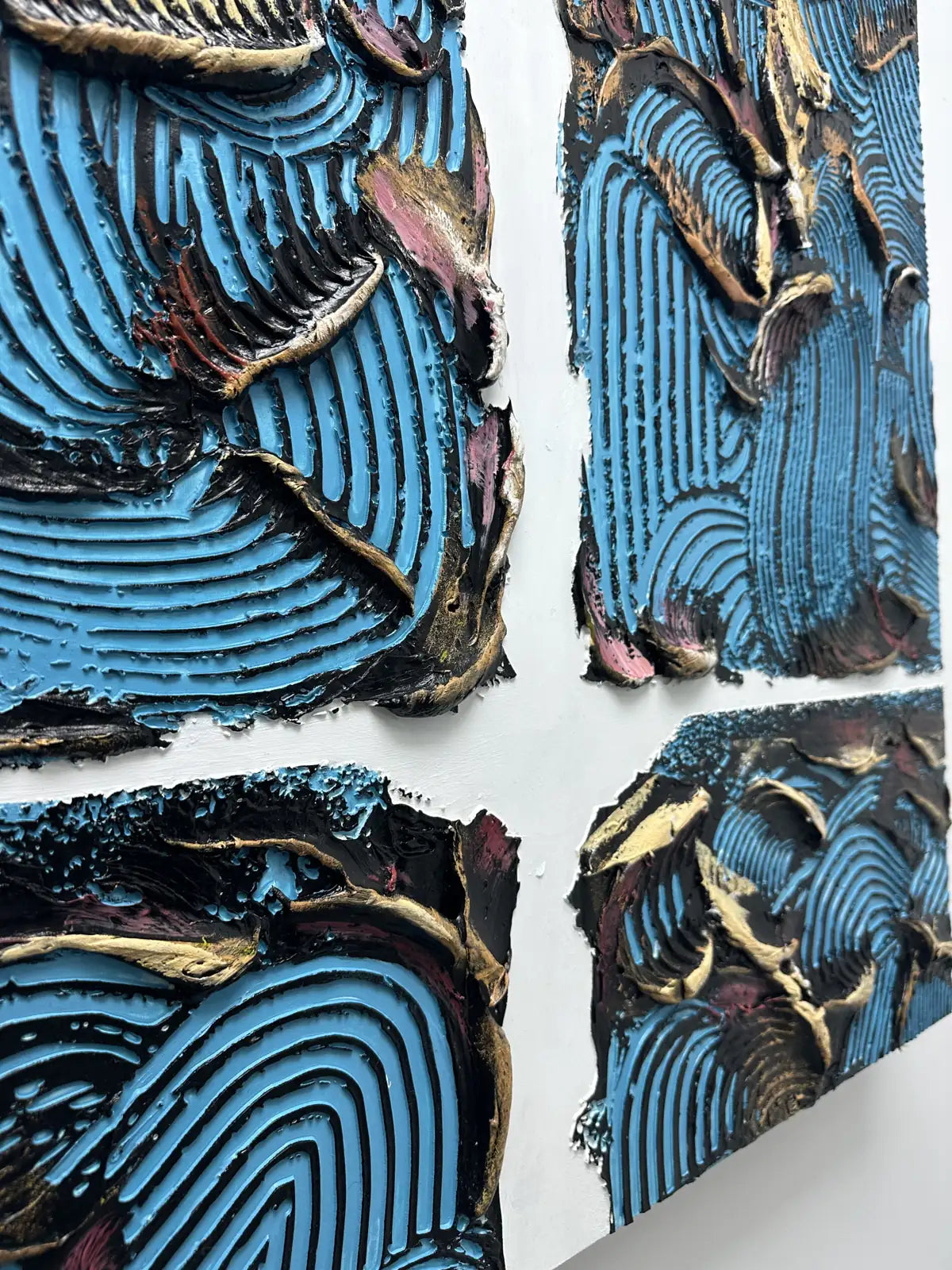 Washed Hand Painted Abstract Wall Art Vertical Design | Art Smiley Decor UAE