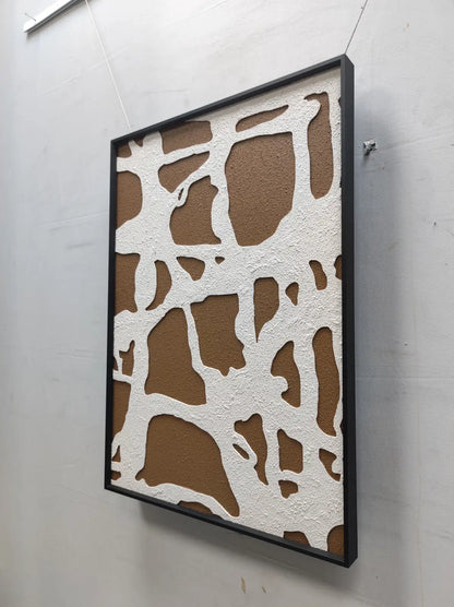 Birch Wood Carving Hand Painted Wall Art Vertical Design | Art Smiley Decor UAE